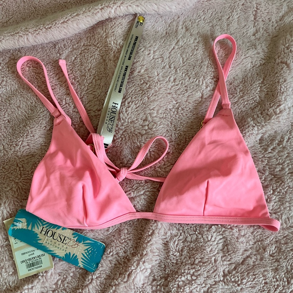 House of CB Vibrant Pink Triangle Bikini Top